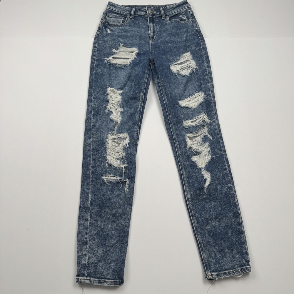 American Eagle Jeans Womens 0 (25x29) Long Distressed Mom High Rise Ripped Pants